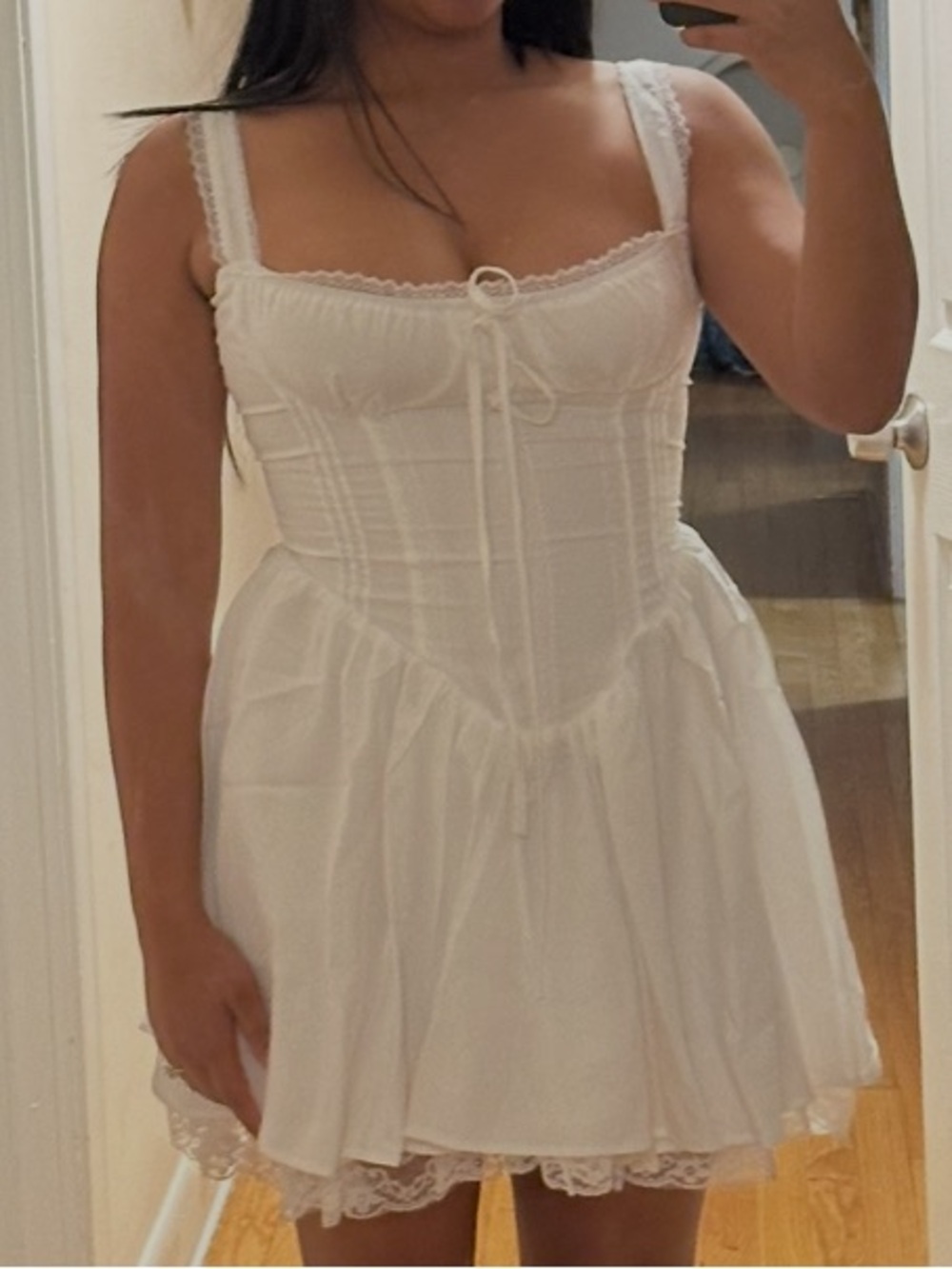 White Corset Babydoll Mini Dress